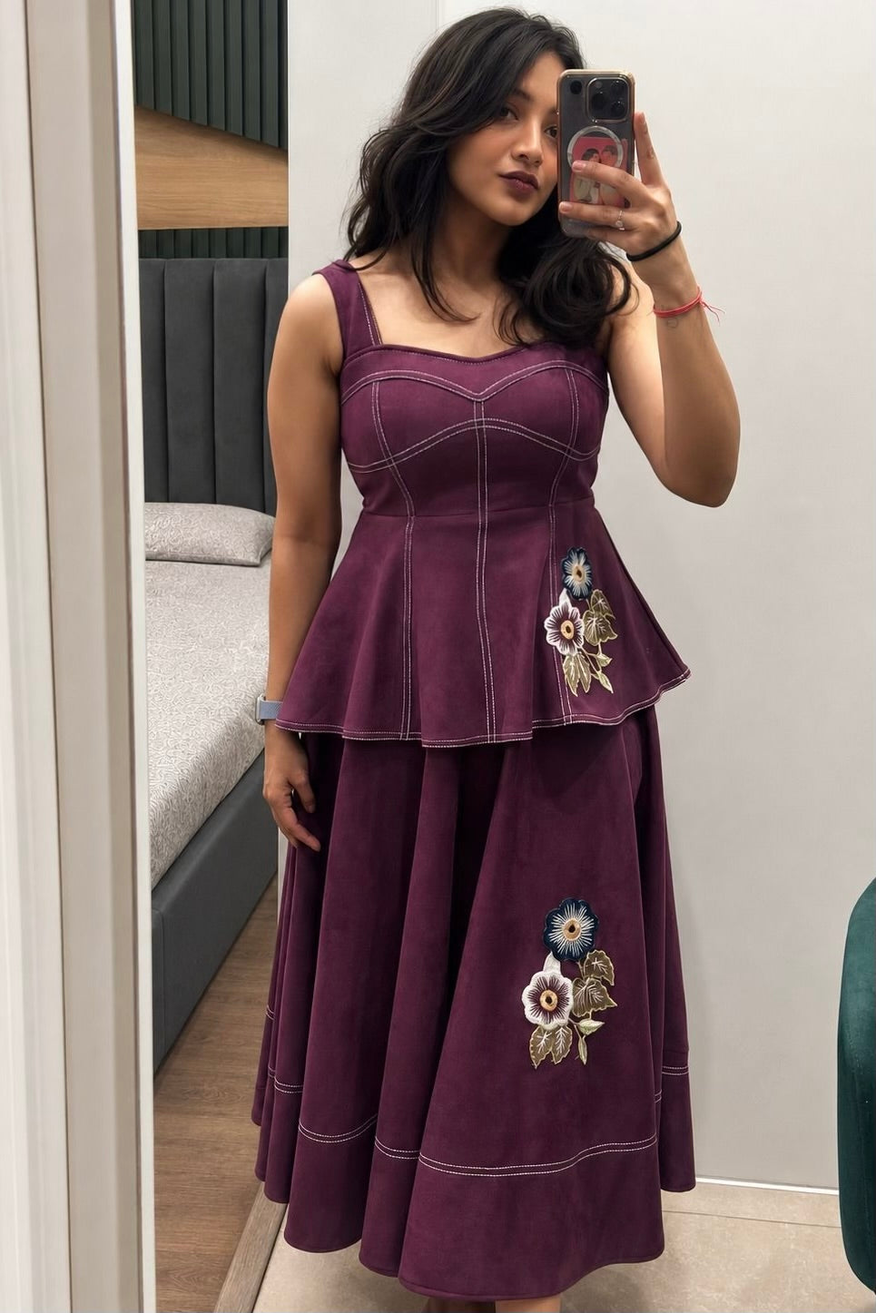 Lavender Lace Hand-Embroidered Co-ords