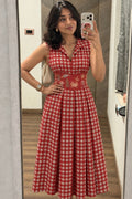 Red Sea Embroidered Midi Dress