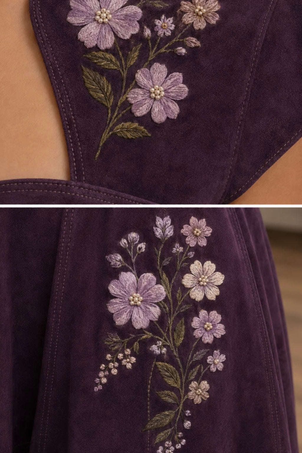 Mulberry embroidered Midi Dress