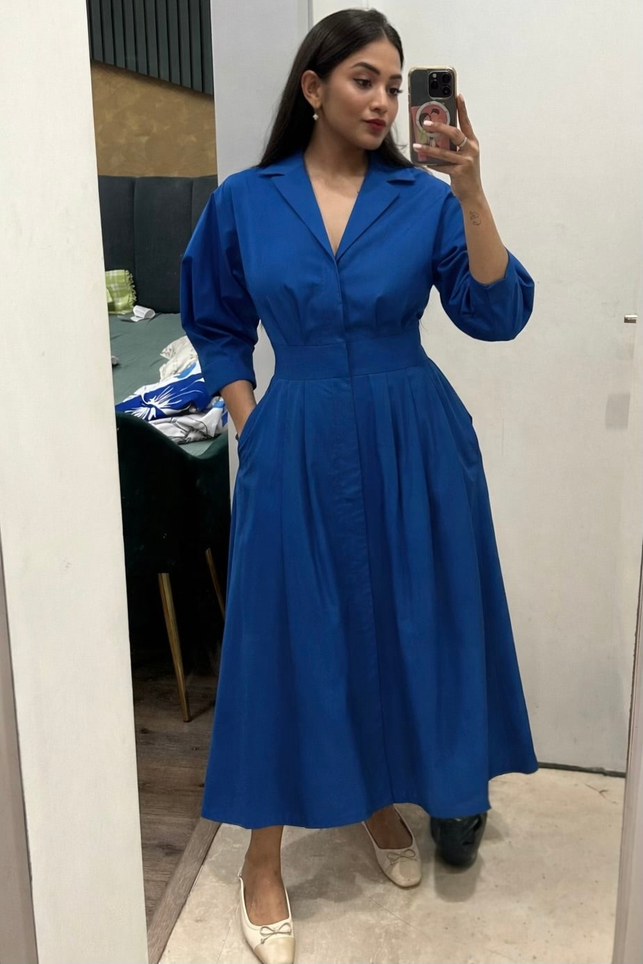 The Royal Blue Shirt Dress