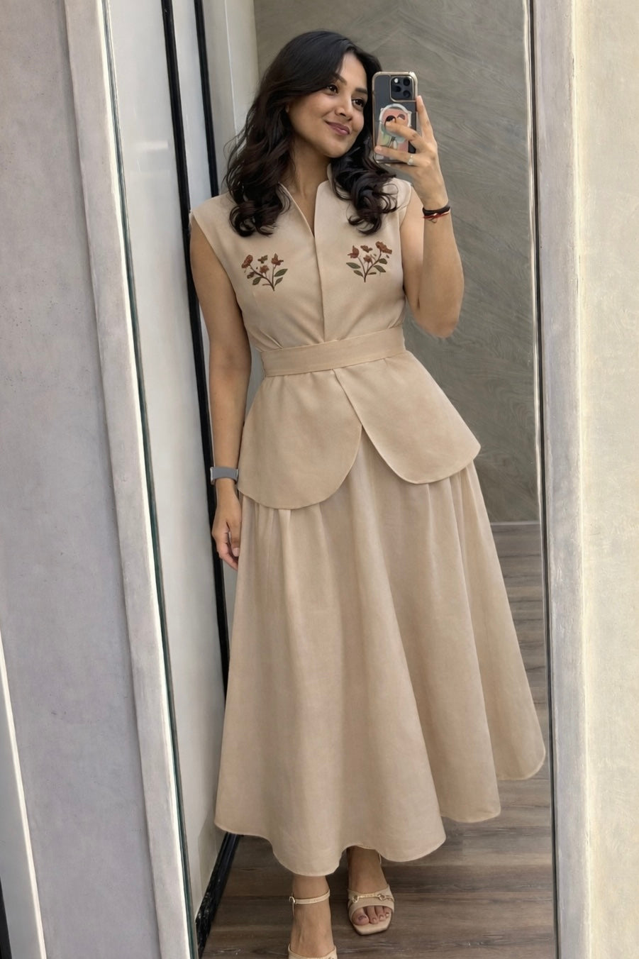 Beige Meadow Dress