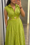 Birdsong dress lime green