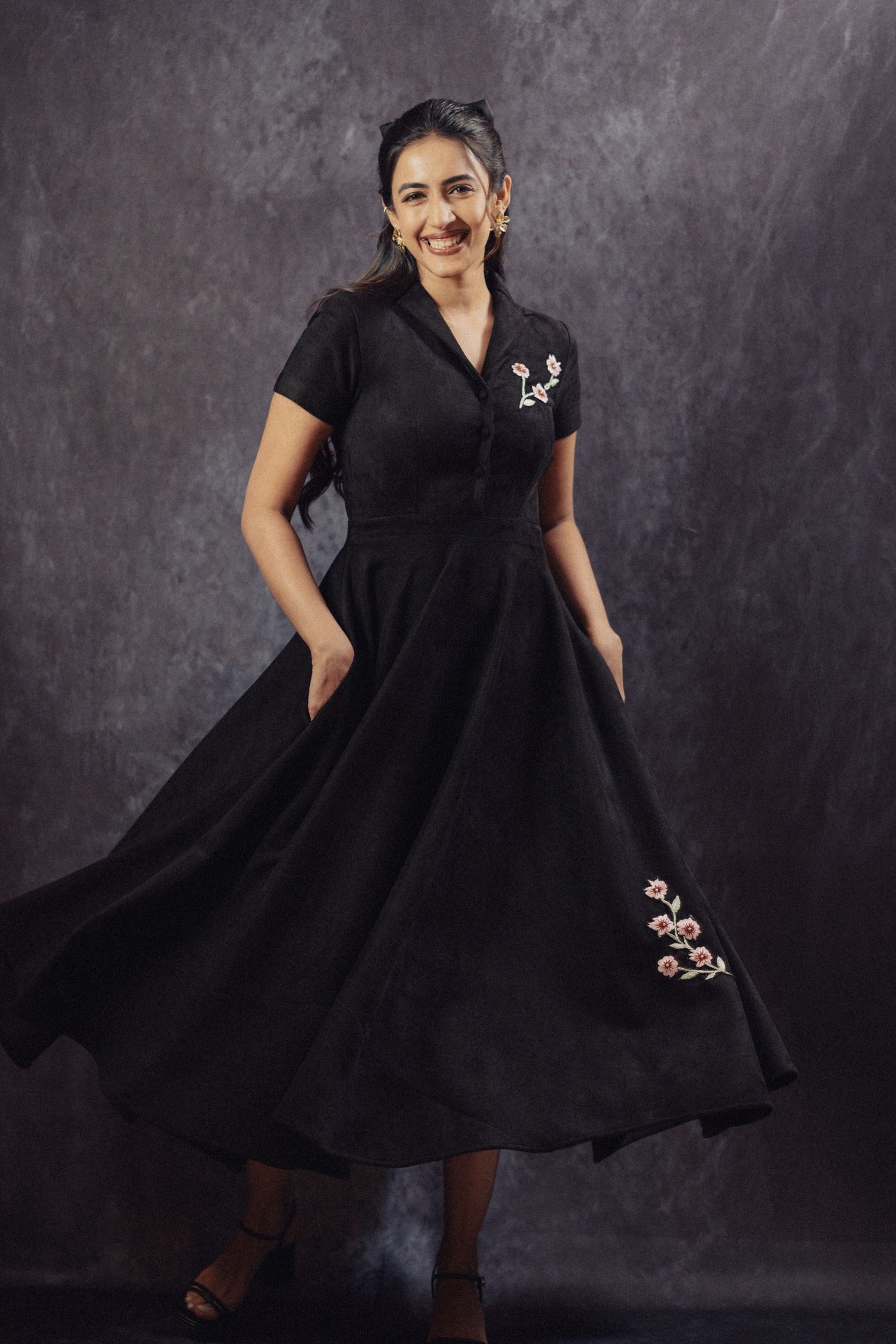 formal satin dress with sleeves Long Sleeve Satin Wrap Dress Plus Size – Stage 9 Secrets