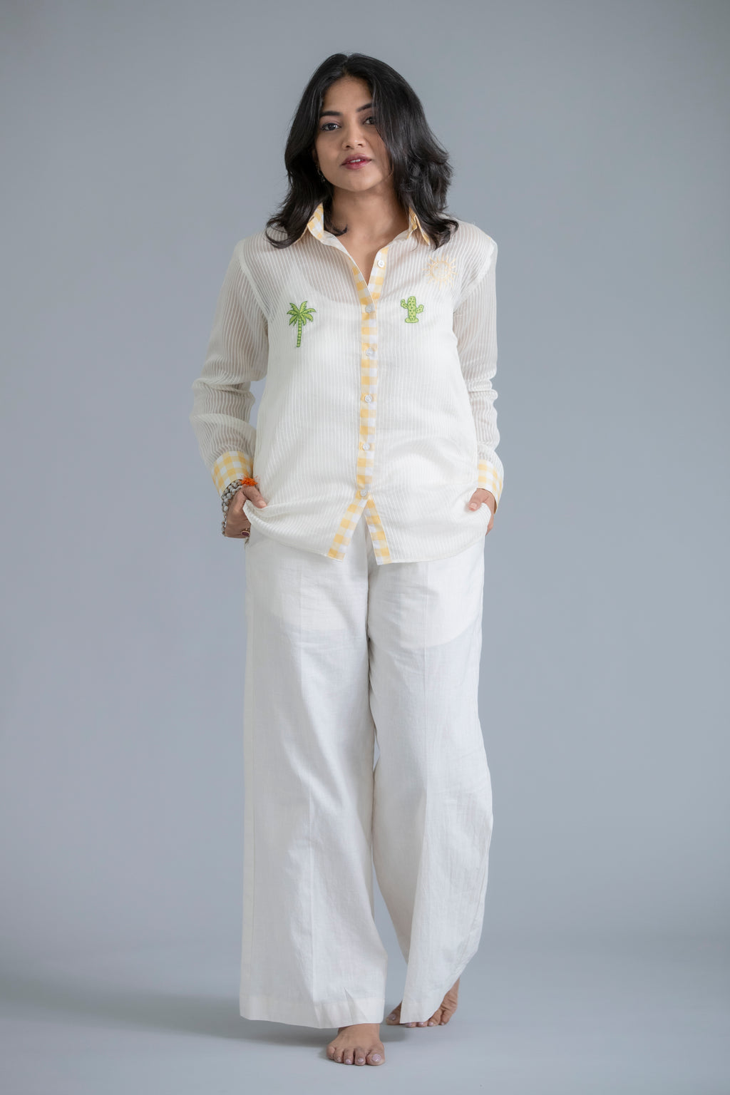 Tropical Breeze Linen co-ord set with Wide-Leg Pants